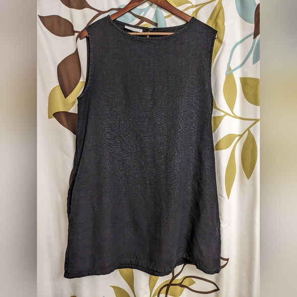 Bryn Walker 100% Linen XS oversized black mini dress - Picture 2 of 8